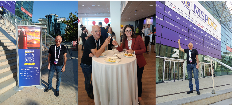 Massimo Iannilli, nella foto a sinistra ed a destra, e con Monica Dumitru (Channel Account Manager di AnyDesk) nella foto al centro.)